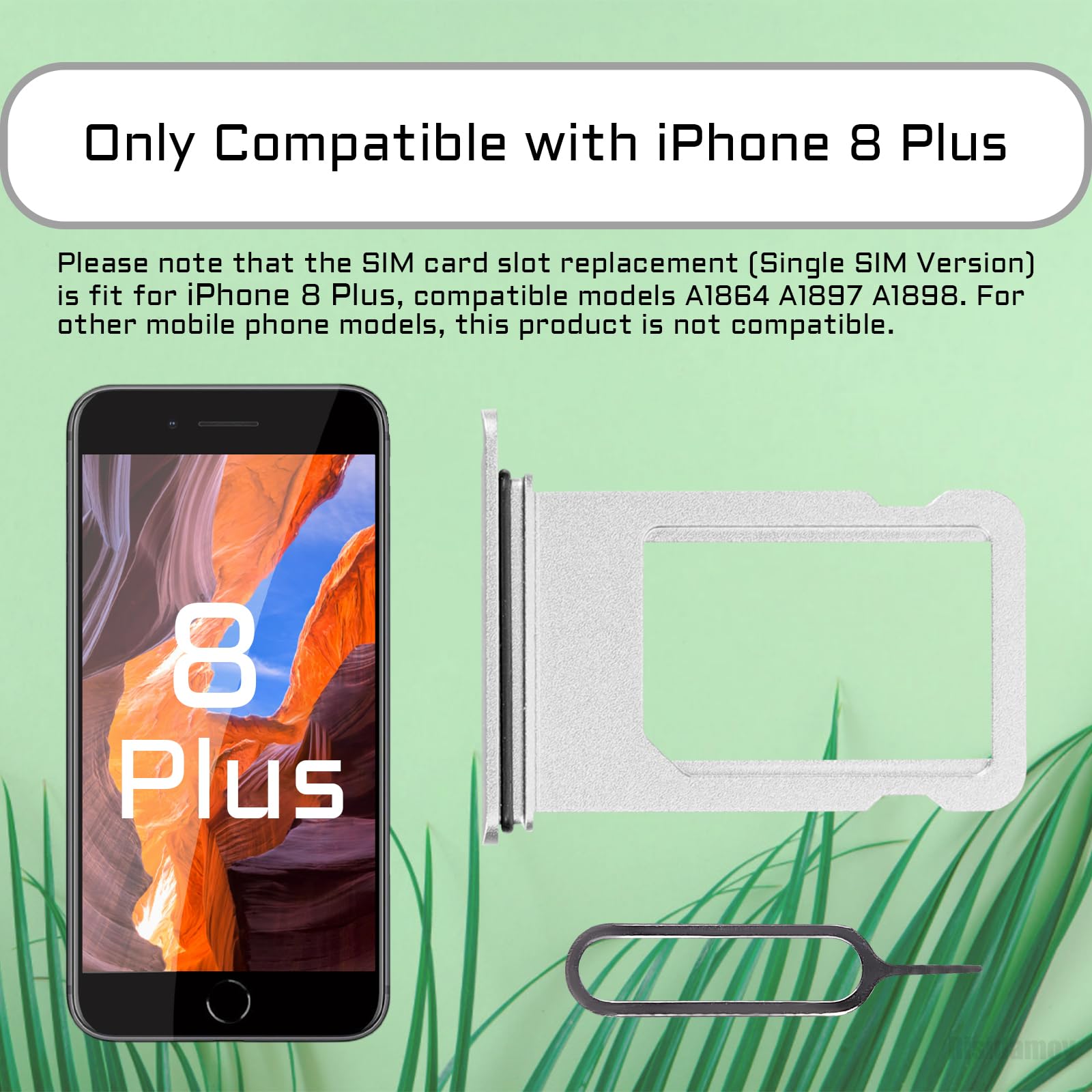 Amazon.com: Risidamoy for iPhone 8 Plus Silver SIM Card Slot